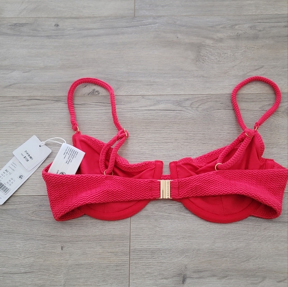 Seafolly Sea Dive Underwire Bikini Top in Chilli Red sz 6 - Picture 7 of 9